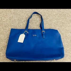 Jessica Simpson blue tote bag. 13.5x22in. New